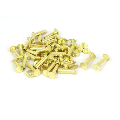 Harfington Brass Plated Chicago Screws Binding Posts Docking Rivet 5mmx18mm 30pcs