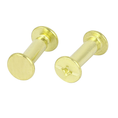 Harfington 5mmx20mm Brass Plated Chicago Screws Binding Posts Docking Rivet 30pcs