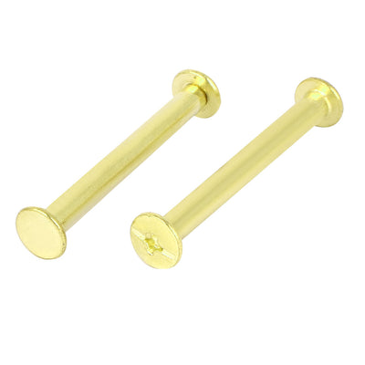 Harfington 5mmx45mm Brass Plated Chicago Screws Binding Posts Docking Rivet 20pcs