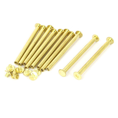 Harfington 5mmx65mm Brass Plated Screws Binding Post Docking Rivet 10pcs