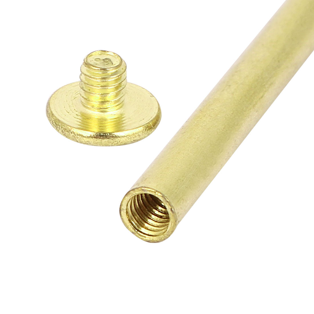 Harfington 5mmx70mm Brass Plated Chicago Screws Binding Posts Docking Rivet 10pcs