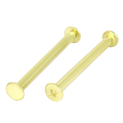 Harfington 5mmx70mm Brass Plated Chicago Screws Binding Posts Docking Rivet 10pcs