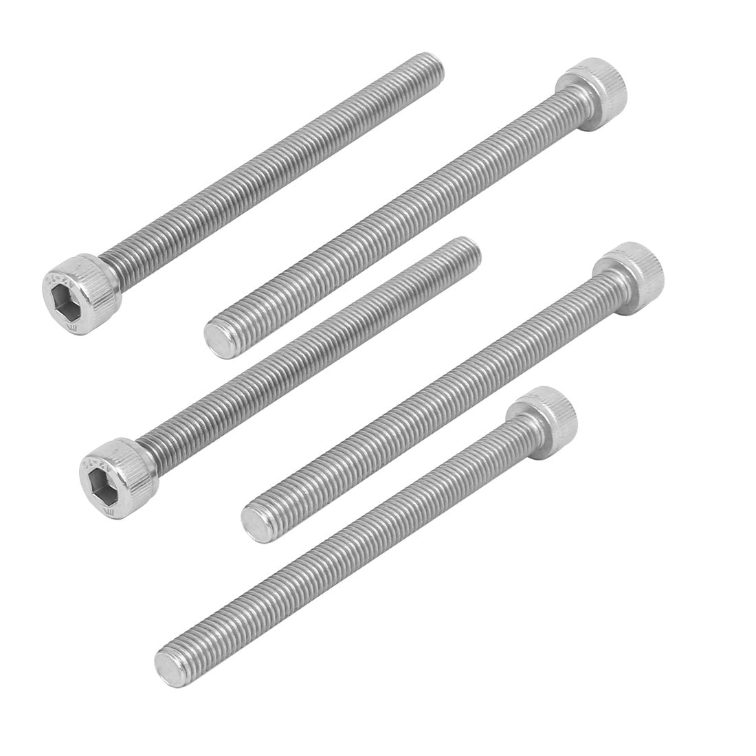 Harfington M10 x 120mm 304 Stainless Steel Hex Socket Head Cap Screws DIN912 5PCS
