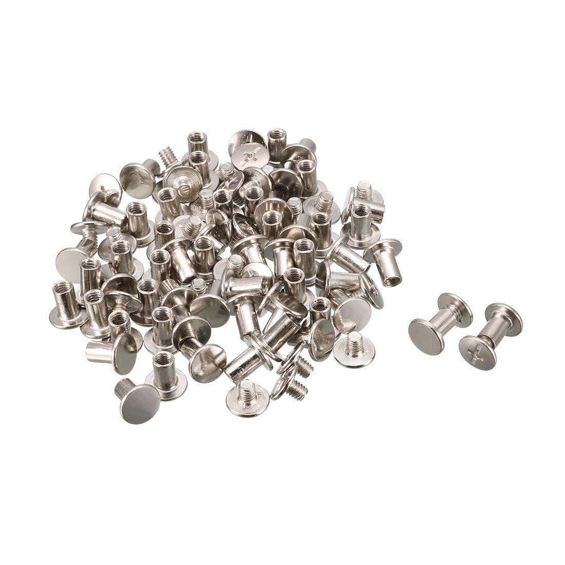 Harfington M5x8mm Leather Craft Belt Metal Nail Rivets Chicago Screws Binding Post 500pcs