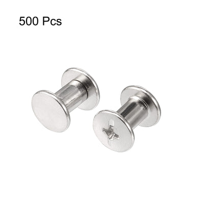 Harfington M5x10mm Photo Albums Scrapbook Metal Binding Screw Post Silver Tone 500 Pcs