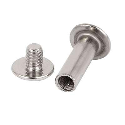 Harfington Purse Belts Photo Albums Binding Screws Silver Tone M5 x 15mm 200 Pcs