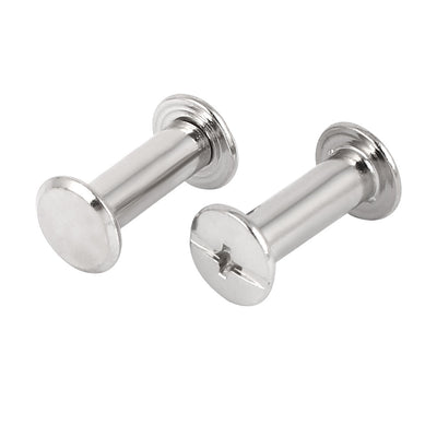 Harfington Purse Belts Photo Albums Binding Screws Silver Tone M5 x 15mm 200 Pcs