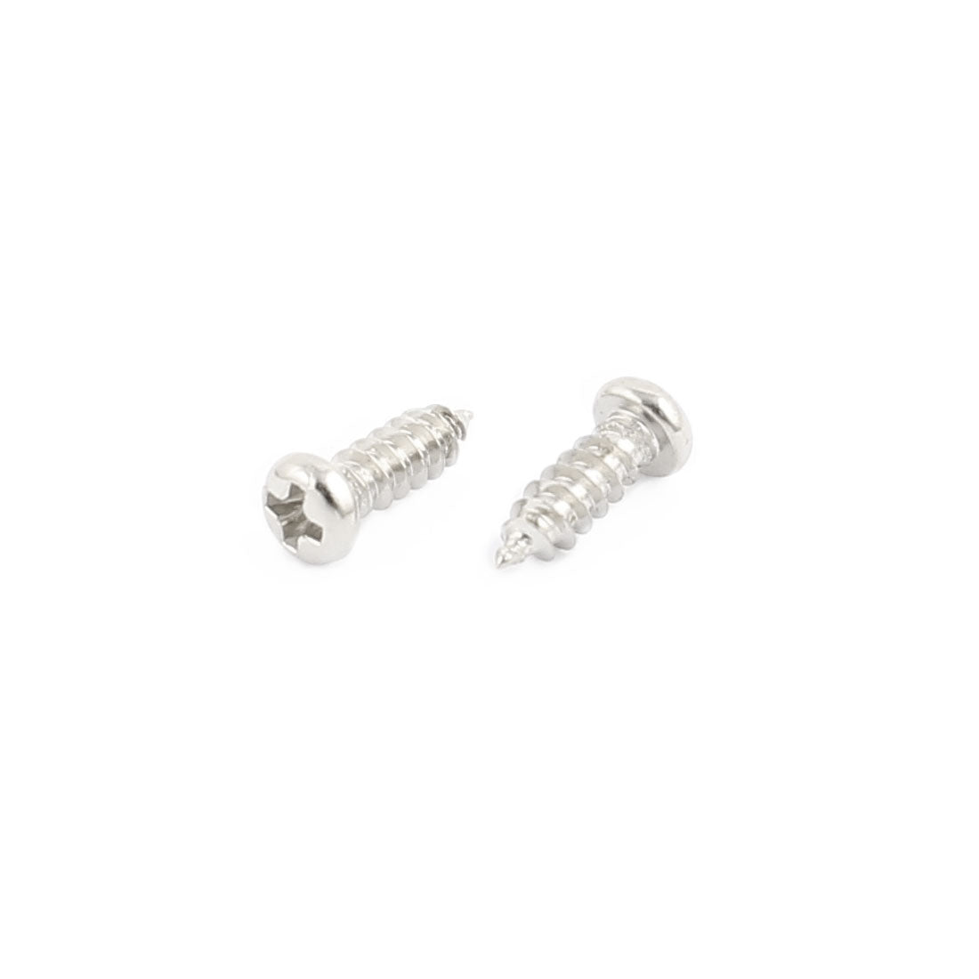 Harfington 100pcs M2.5 x 8mm Stainless Steel Phillips Pan Round Head Self Tapping Screws