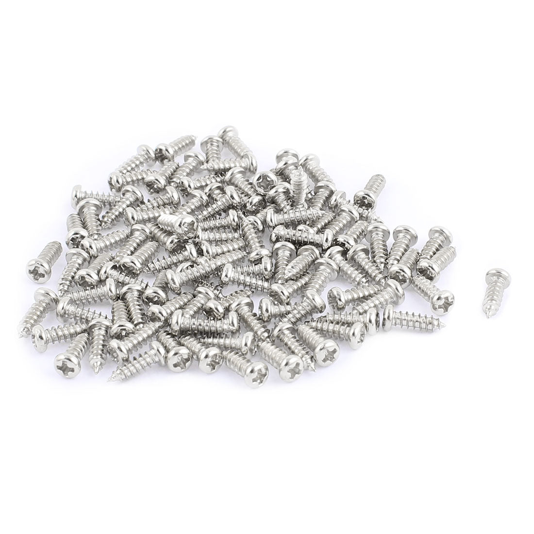 Harfington 100pcs M2.5 x 8mm Stainless Steel Phillips Pan Round Head Self Tapping Screws