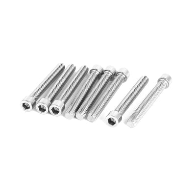 Harfington M8 x 60mm 68mm Length Stainless Steel Hex Socket Head Cap Screw Bolt 8pcs
