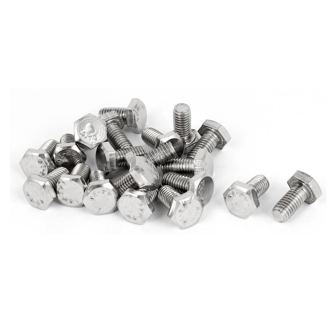 Harfington M8 x 16mm Stainless Steel Fully Thread Hex Hexagon Screws Bolts DIN 933 20PCS