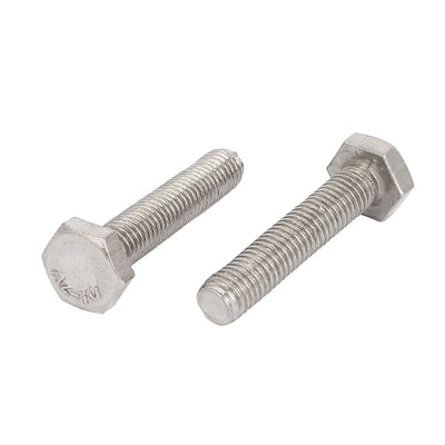 Harfington M10 x 50mm 1.5mm Pitch Stainless Steel Hex Hexagon Screws Bolts DIN 933 10PCS