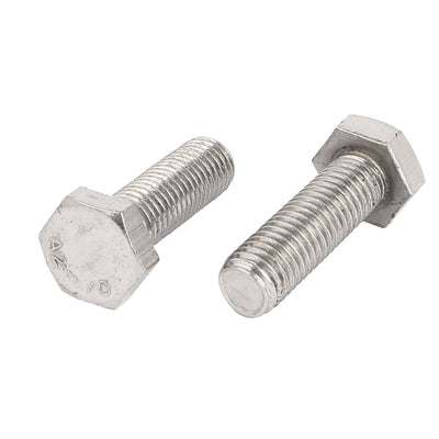 Harfington M14 x 45mm Stainless Steel Fully Thread Fasteners Hex Hexagon Screws Bolts 2PCS