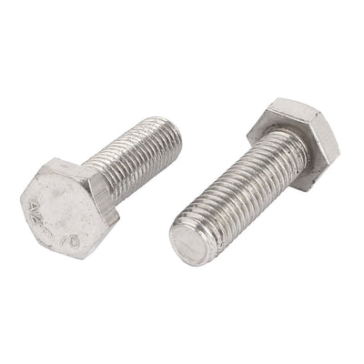 Harfington M14 x 45mm Stainless Steel Fully Thread Fasteners Hex Hexagon Screws Bolts 2PCS