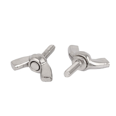 Harfington 304 Stainless Steel Wing Bolt Butterfly Screw Silver Tone M3 x 10mm Thread 5pcs