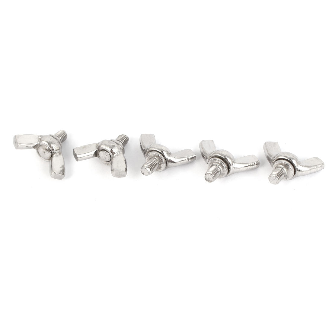 Harfington 304 Stainless Steel Wing Butterfly Thumb Screw Metric M4 x 6mm 5pcs