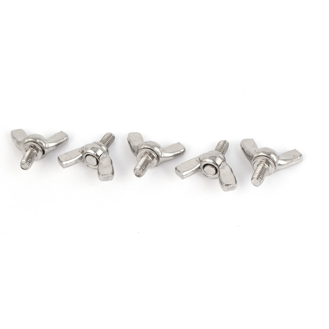 Harfington 304 Stainless Steel Wing Butterfly Thumb Screw Metric M4 x 8mm 5pcs