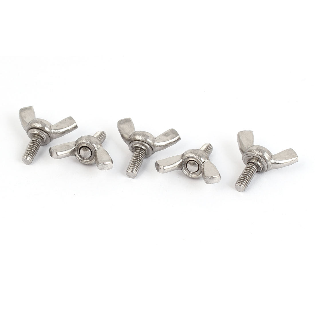Harfington 304 Stainless Steel Wing Bolt Butterfly Screw Silver Tone M4 x 10mm Thread 0.7mm Pitch 5pcs