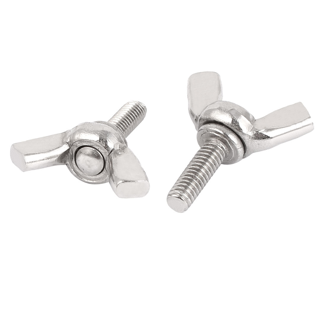 Harfington 304 Stainless Steel Butterfly Wing Nut Screw M4 x 12mm Thread 5pcs