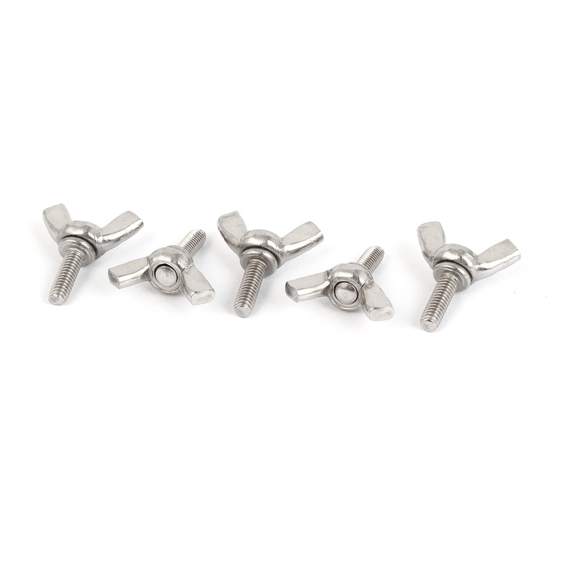 Harfington 304 Stainless Steel Butterfly Wing Nut Screw M4 x 12mm Thread 5pcs