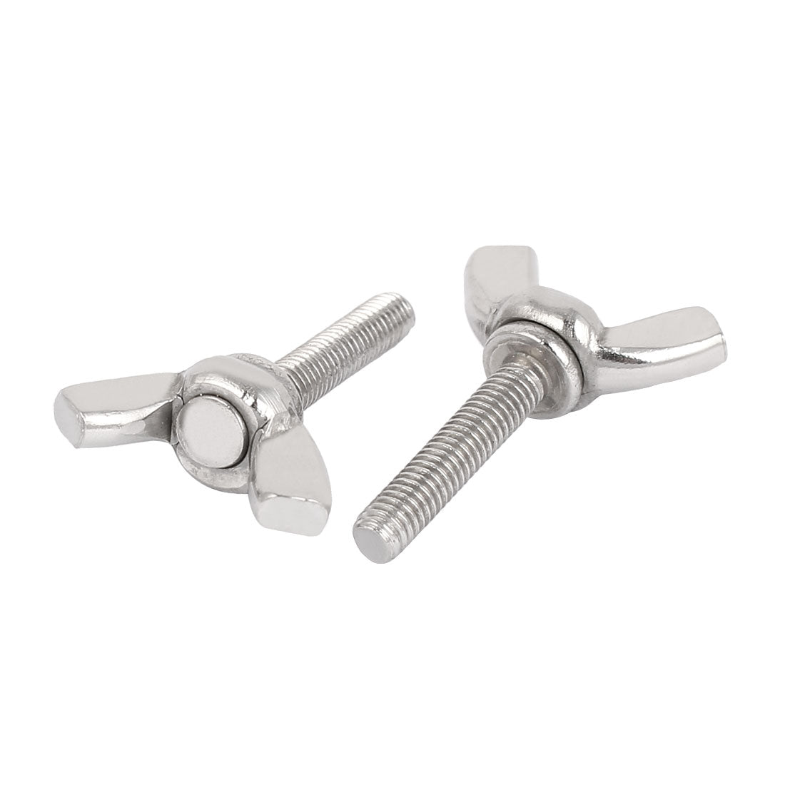 Harfington 304 Stainless Steel Wing Bolt Butterfly Screw Silver Tone M4 x 20mm Thread 5pcs