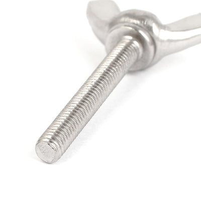 Harfington 304 Stainless Steel Wing Bolt Butterfly Screw M4 x 30mm 0.7mm Pitch 5pcs