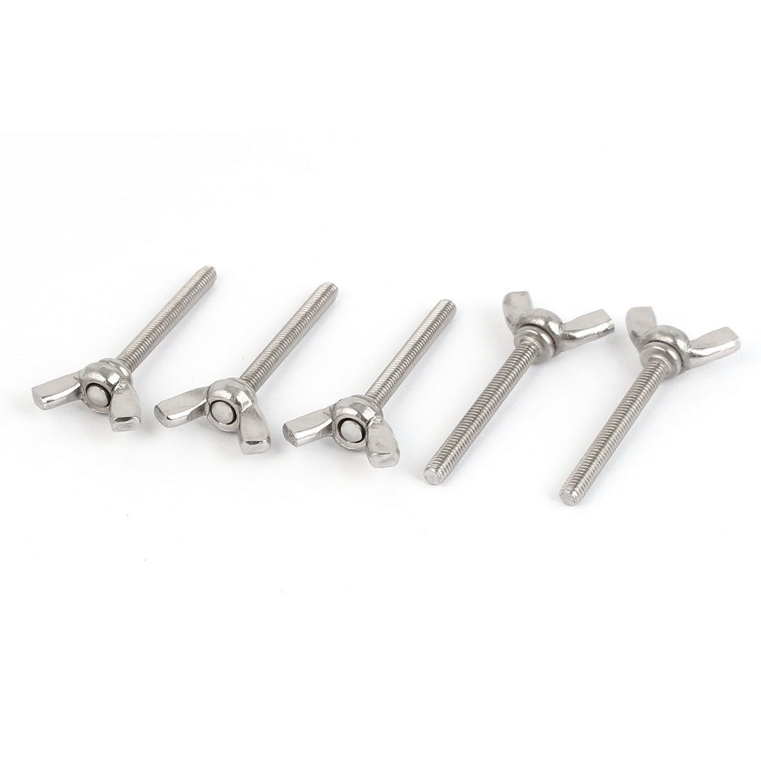 Harfington 304 Stainless Steel Wing Bolt Butterfly Screw Fastener Metric M4 x 35mm 5pcs