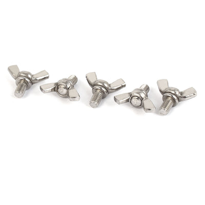 Harfington 304 Stainless Steel Butterfly Wing Nut Metric M5 x 8mm 5pcs