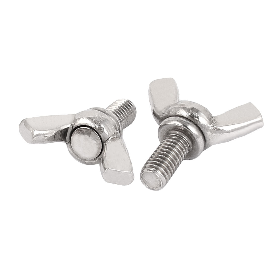 Harfington 304 Stainless Steel Wing Bolt Butterfly Screw Fastener Silver Tone M5 x 10mm 5pcs