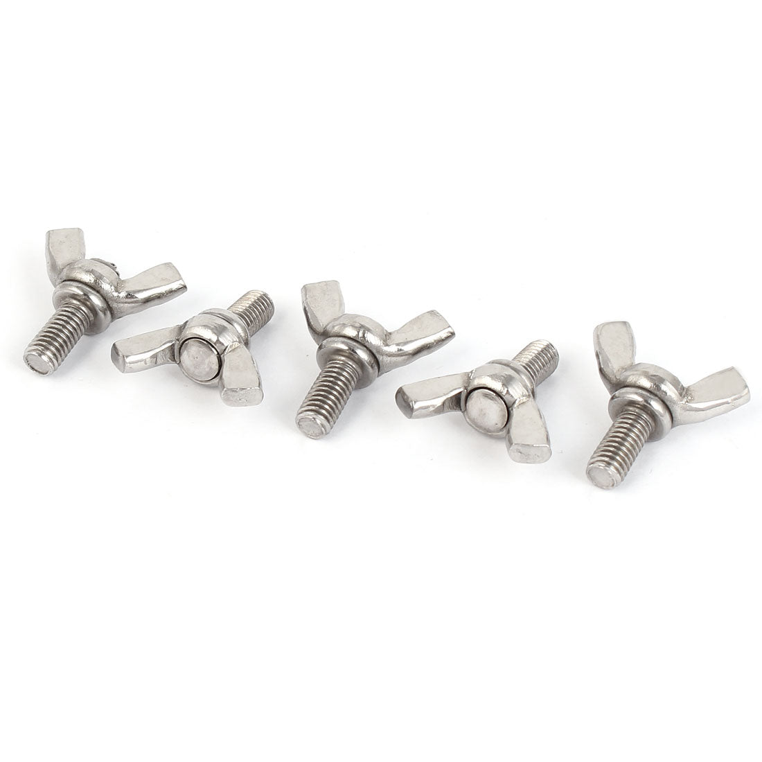 Harfington 304 Stainless Steel Wing Bolt Butterfly Screw Fastener Silver Tone M5 x 10mm 5pcs