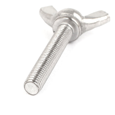 Harfington 304 Stainless Steel Wing Bolt Butterfly Screw Silver Tone M5 x 30mm Thread 5pcs