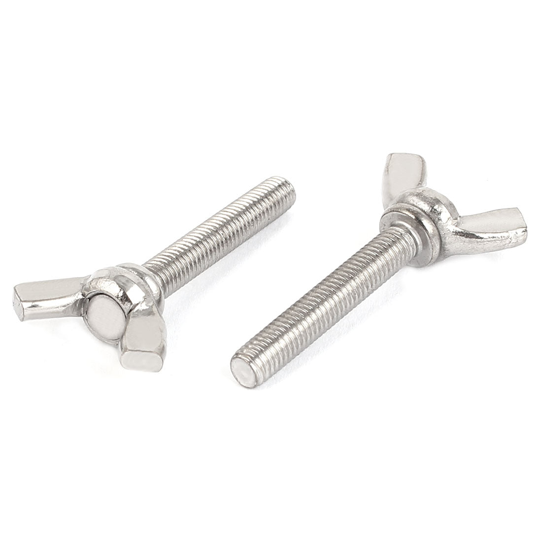 Harfington 304 Stainless Steel Wing Bolt Butterfly Screw Silver Tone M5 x 30mm Thread 5pcs