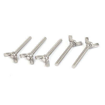 Harfington 304 Stainless Steel Butterfly Wing Nut Metric M5 0.8mm Pitch 5pcs