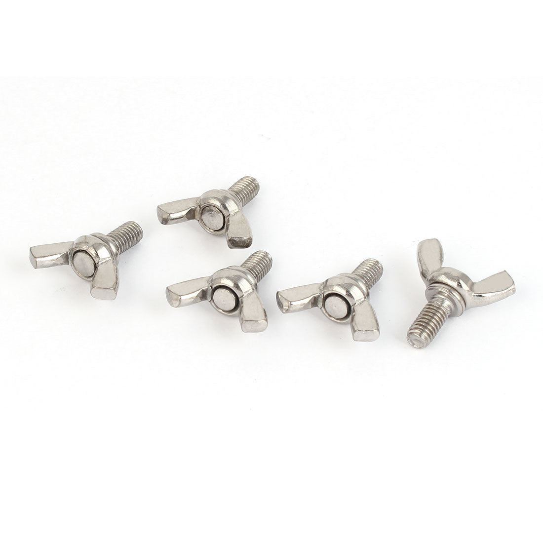 Harfington 304 Stainless Steel Wing Bolt Butterfly Screw Silver Tone M6 x 12mm Thread 5pcs