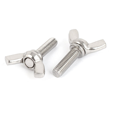 Harfington 304 Stainless Steel Wing Bolt Butterfly Screw Fastener Metric M6 x 20mm 5pcs