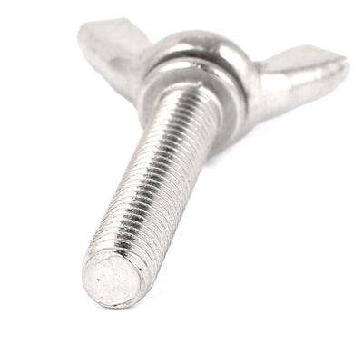 Harfington 304 Stainless Steel Wing Butterfly Thumb Screw Metric M6 x 30mm 5pcs
