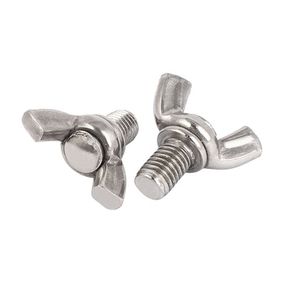 Harfington 304 Stainless Steel Wing Bolt Butterfly Screw Fastener Metric M8 x 12mm 5pcs
