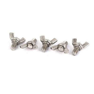 Harfington 304 Stainless Steel Wing Bolt Butterfly Screw Fastener Metric M8 x 12mm 5pcs