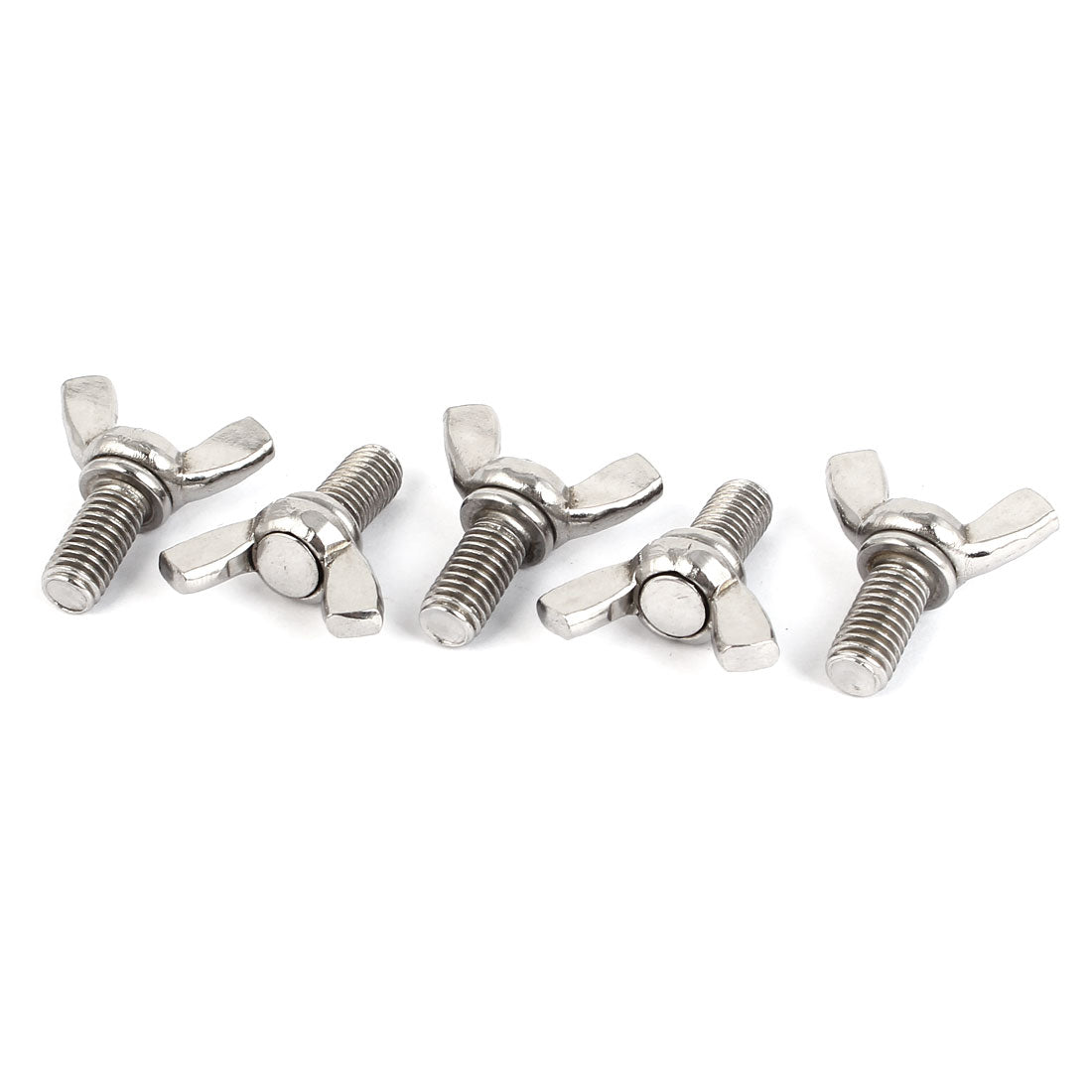 Harfington 304 Stainless Steel Wing Butterfly Thumb Screw Metric M8 1.25mm Pitch 5pcs