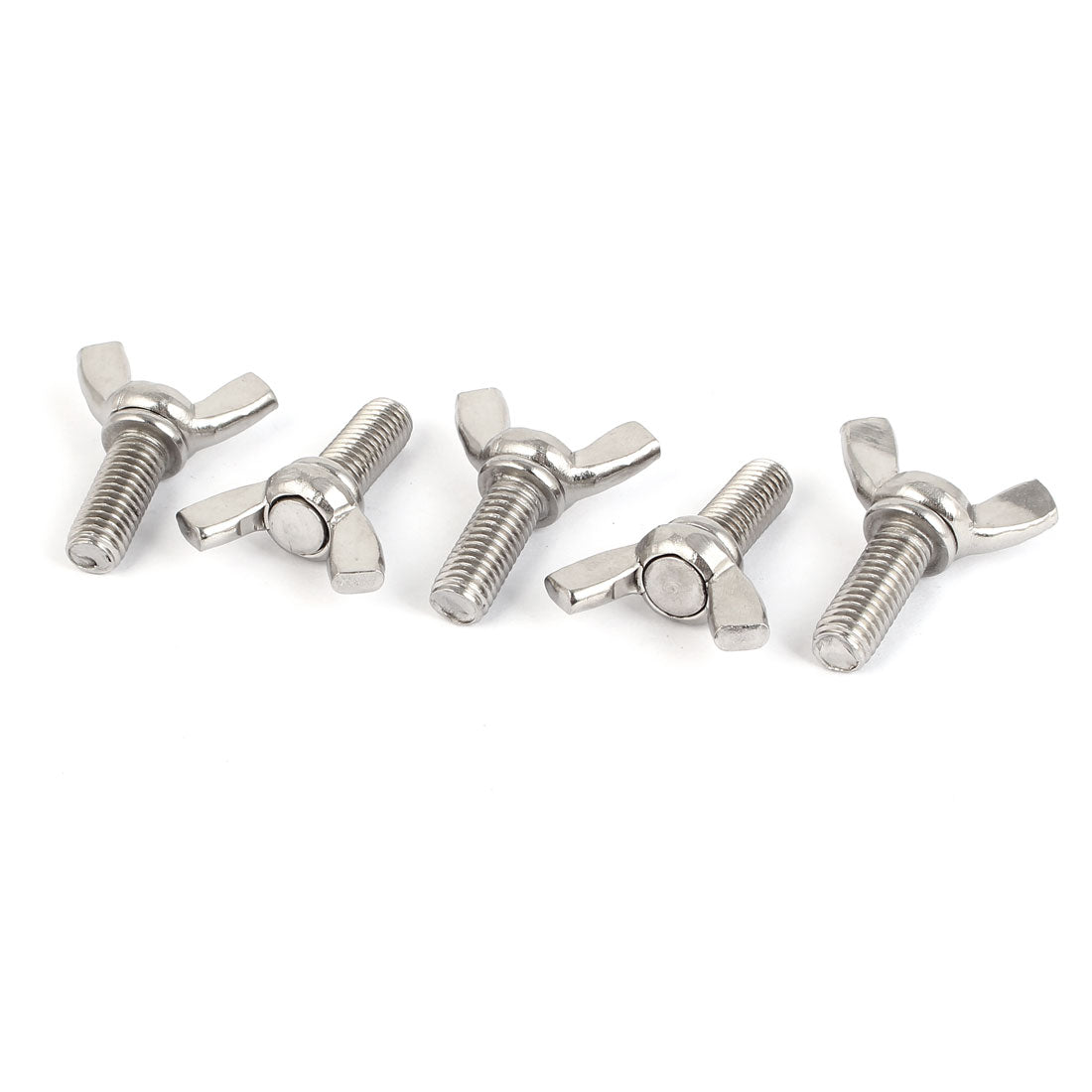 Harfington 304 Stainless Steel Wing Bolt Butterfly Screw Fastener M8 x 20mm Thread 5pcs