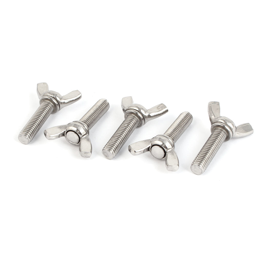Harfington 304 Stainless Steel Butterfly Wing Nut Screw Silver Tone Metric M8 x 30mm 5pcs