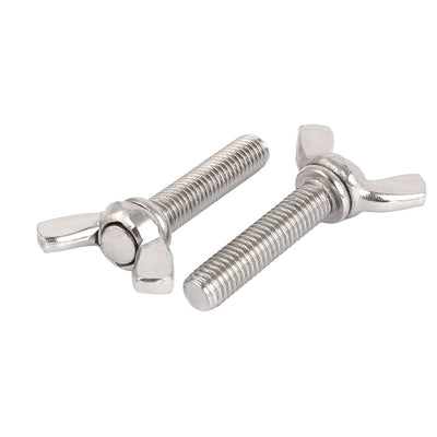 Harfington 304 Stainless Steel Butterfly Wing Nut Screw Metric M8 1.25mm Pitch 5pcs