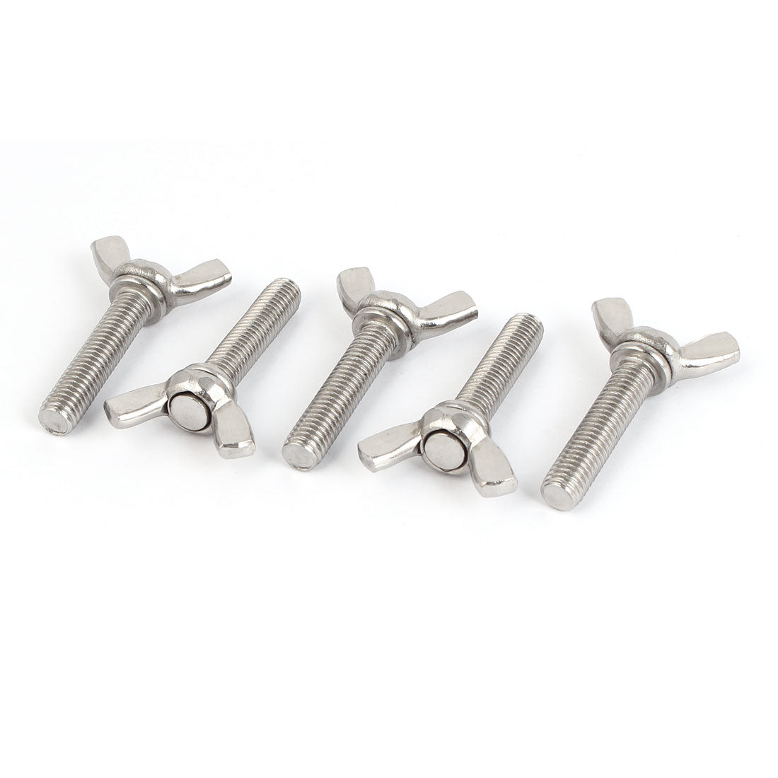 Harfington 304 Stainless Steel Butterfly Wing Nut Screw Metric M8 1.25mm Pitch 5pcs