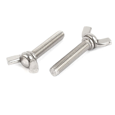 Harfington 304 Stainless Steel Wing Butterfly Thumb Screw Metric M8 5pcs