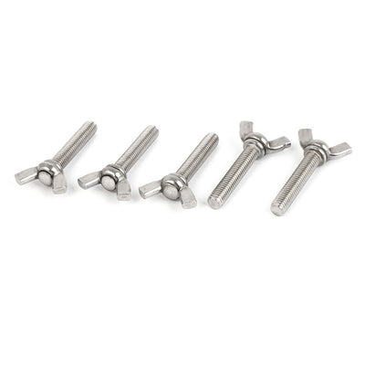 Harfington 304 Stainless Steel Wing Butterfly Thumb Screw Metric M8 5pcs