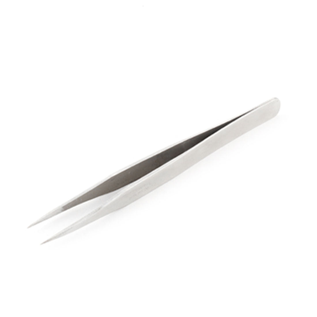 Harfington Stainless Steel Anti-slip Handle Flat Tip Tweezer Handy Tool 11.7cm Long