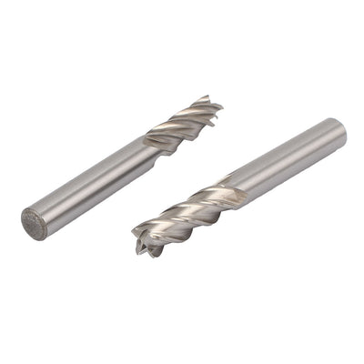 Harfington 5/16" Cutting Dia 4 Spiral Flutes Straight Shank Cutter Tool HSS-AL End Mill Bit 2pcs