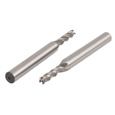 Harfington 1/8" Cutting Dia 4 Flutes Straight Shank HSS-AL End Mill Router Bit 2pcs