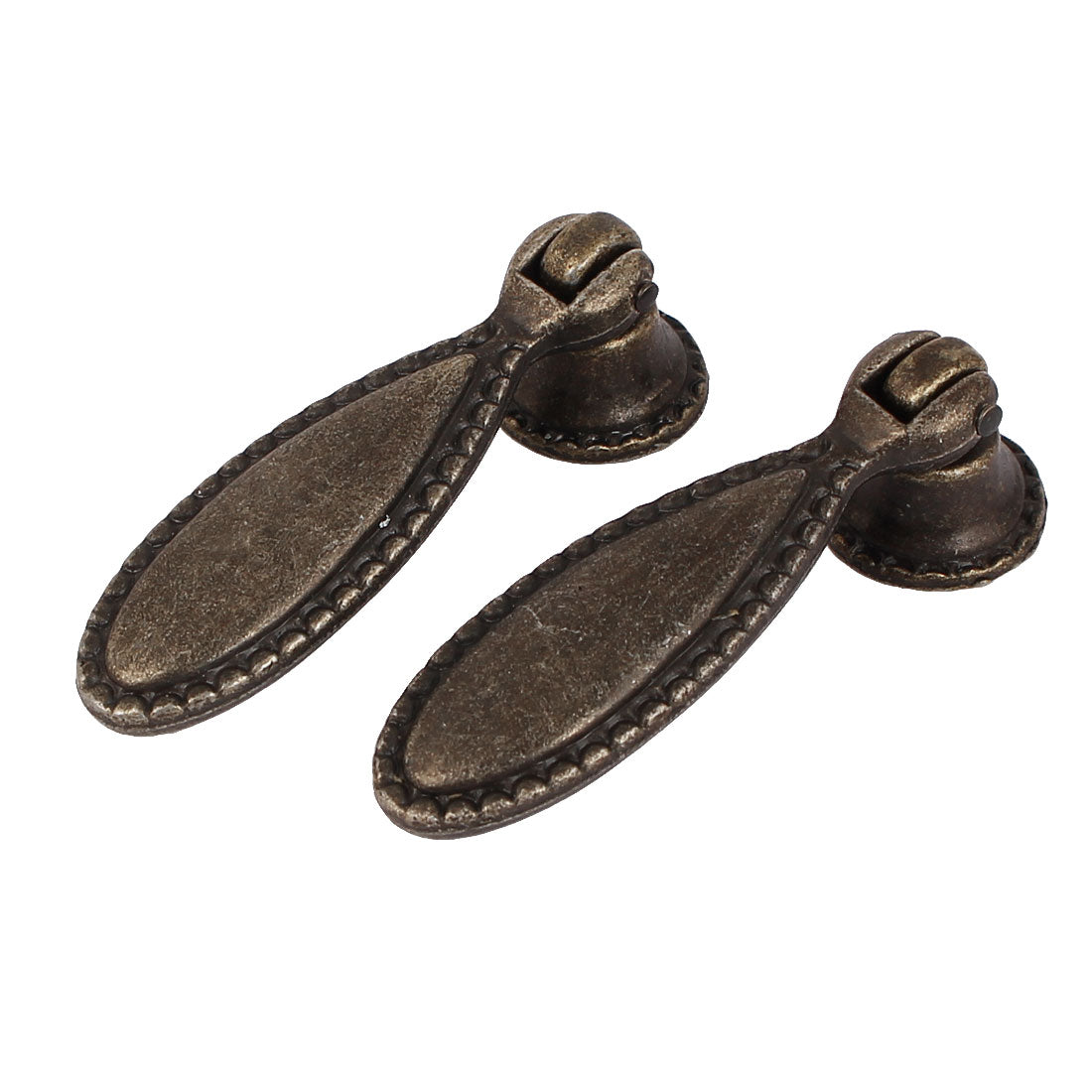 uxcell Uxcell Cabinet Door Drawer Desk Zinc Alloy Retro Style Pull Handle Knob Bronze Tone 5pcs