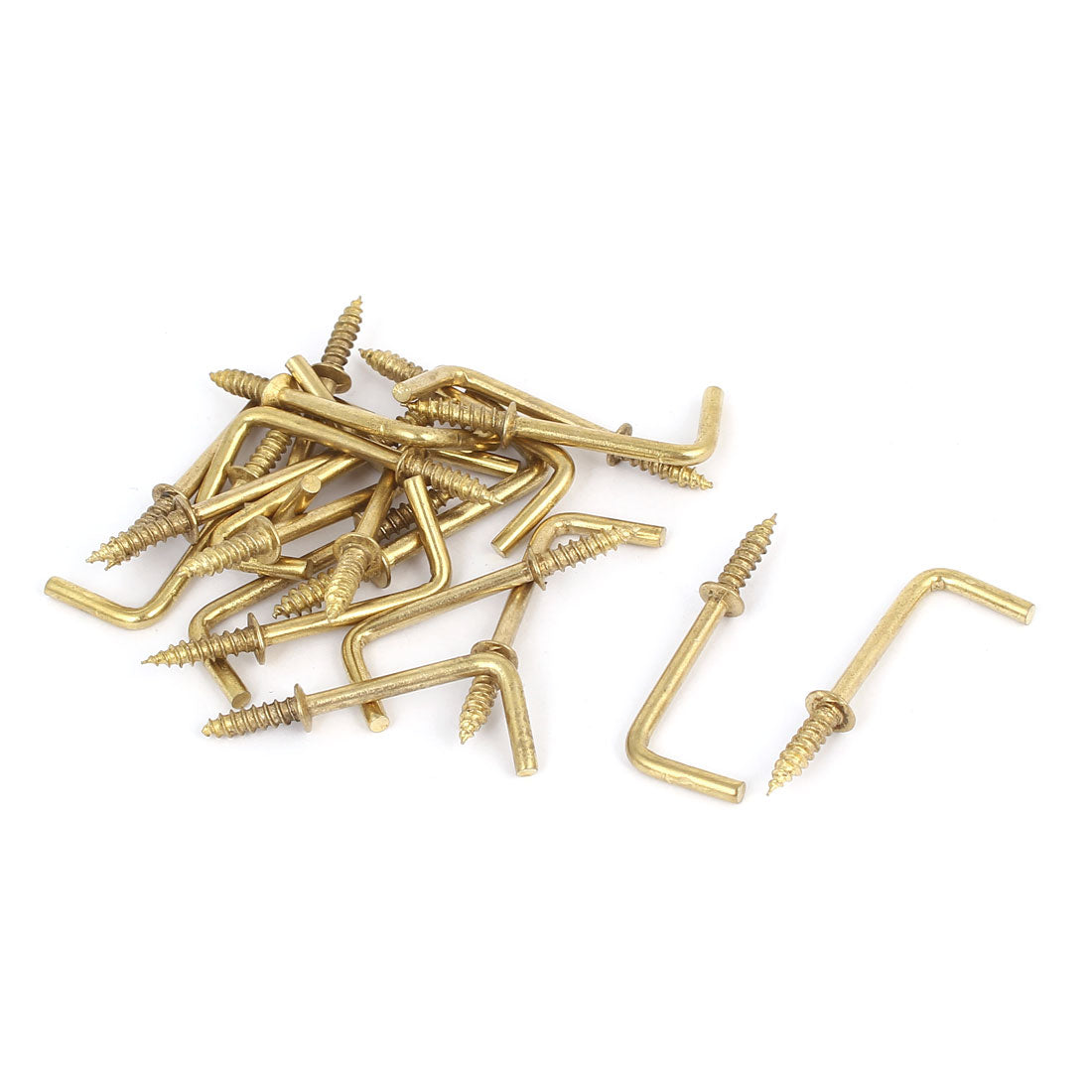 Harfington 39mm x 14mm L Shaped Shoulder Screw Dresser Dress Cup Hook Hanging Hanger 20PCS